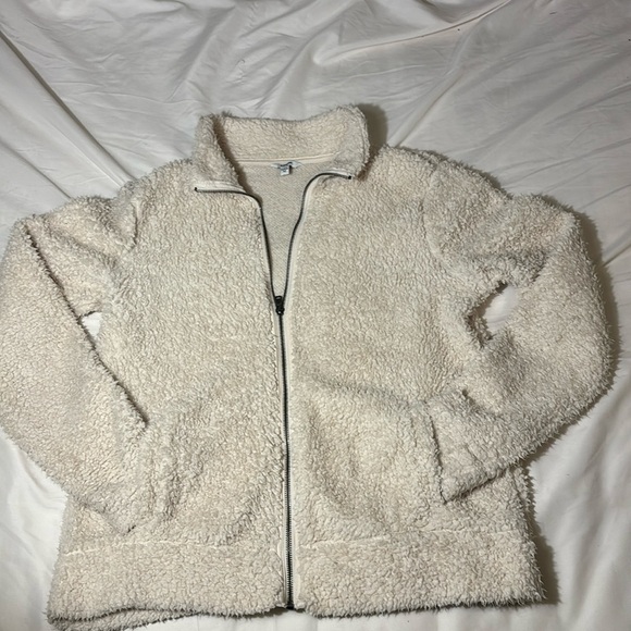 Teddy Sherpa Cream Full Zip Jacket size medium - Picture 1 of 10